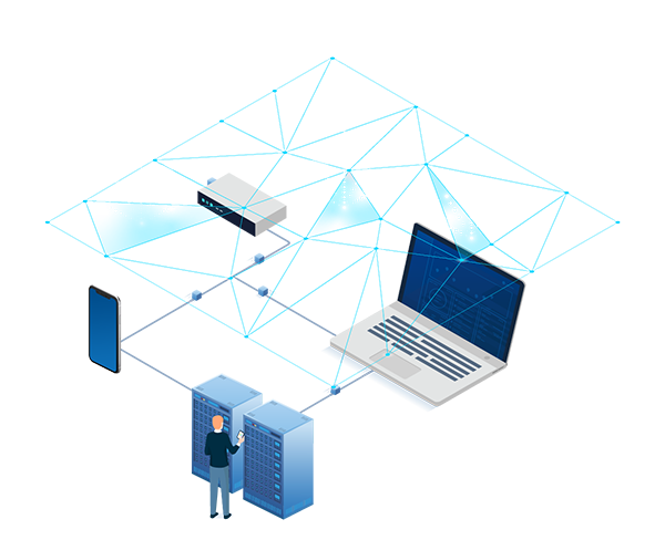 Un employé tirant parti de la plateforme Meraki pour optimiser la connectivité entre les appareils.