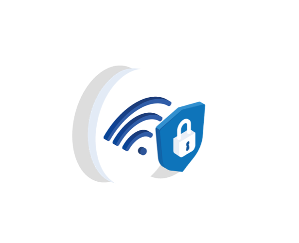 Wi-Fi icon with a lock on it